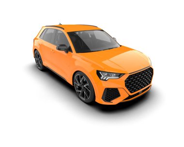 Turuncu spor arabanın gerçekçi 3 boyutlu çizimi