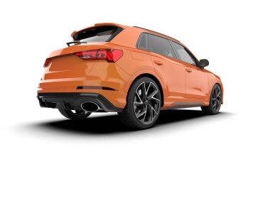 Beyaz arka planda bir araba. Yüksek kalite çizim. 3d oluşturma