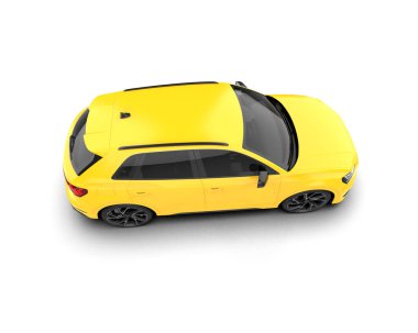 beyaz arka planda modern sarı araba