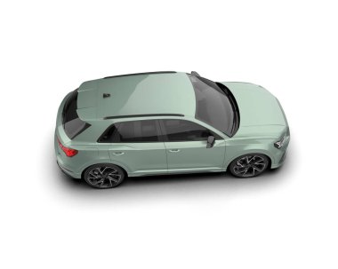 Beyaz arka planda beyaz bir arabanın 3 boyutlu resmi.