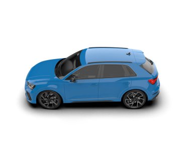 Modern araba arka planda izole edilmiş. 3d oluşturma.