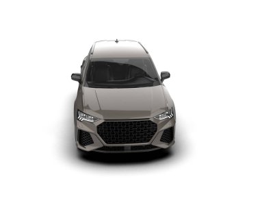 Modern araba arka planda izole edilmiş. 3d görüntüleme - illüstrasyon - 3d görüntüleme - ön görünüm