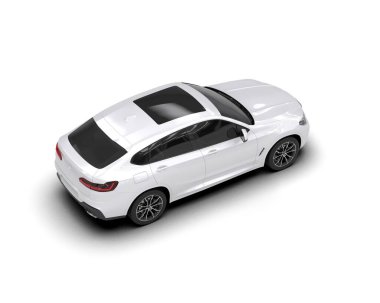 Beyaz arka planda beyaz modern araba