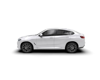 3 d gerçekçi modern araba beyaz üzerine izole.