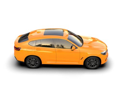 turuncu spor araba - arka plan - 3D görüntüleme