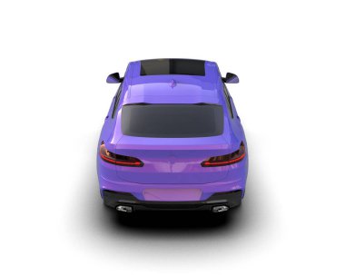 mor modern spor araba arka görünümü.