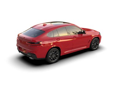 modern lüks araba kırpma yolu ile beyaz arka planda izole