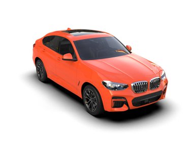 beyaz arka planda modern spor araba