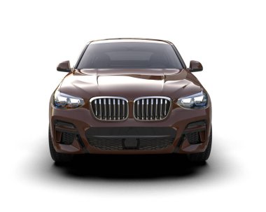 beyaz arkaplanda izole edilmiş bir araba