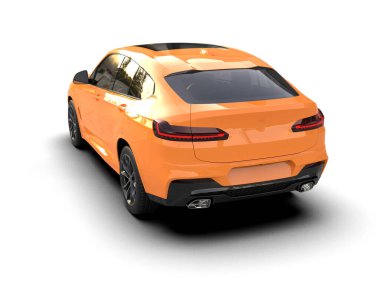 beyaz arkaplanda izole edilmiş araba 3 boyutlu görüntüleme.