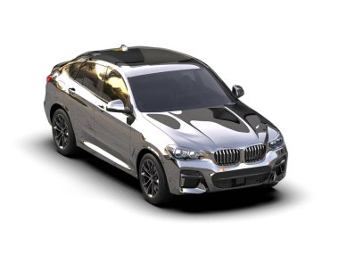 siyah modern araba beyaz arka planda