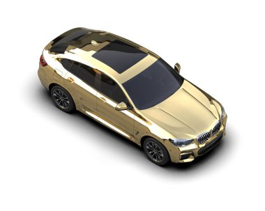 Araba izole. Lüks bir cip. 3d illüstrasyon