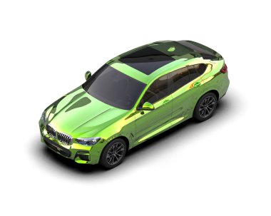 yeşil spor araba - 3D görüntüleme