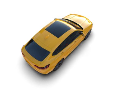 3 boyutlu sarı araba.
