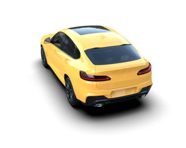 Beyaz arka planda modern şehir arabası.