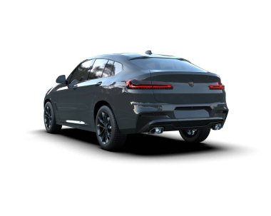 Beyaz arka planda izole edilmiş modern lüks araba. 3D görüntüleme - illüstrasyon