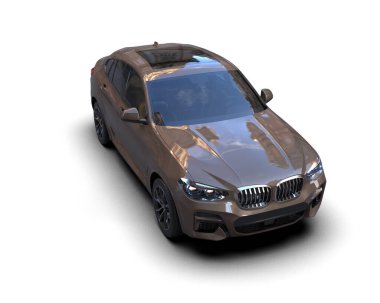 beyaz arka planda modern spor araba 3 boyutlu görüntüleme