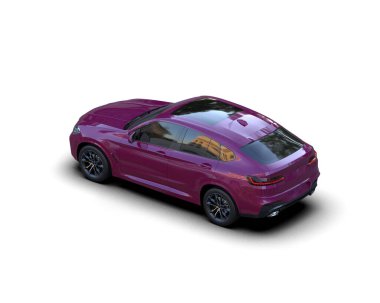 pembe modern araba. 3d oluşturma