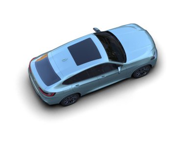 Araba beyaz arka planda izole edilmiş. 3d oluşturma