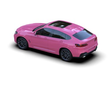 Pembe spor araba. 3d oluşturma