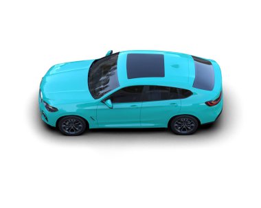 Araba sedanı beyaz arka planda izole edilmiş. 3d illüstrasyon