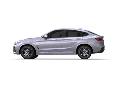 Beyaz arka plandaki araba, yüksek kalite içeriyor. Boyutsal model. 3d illüstrasyon