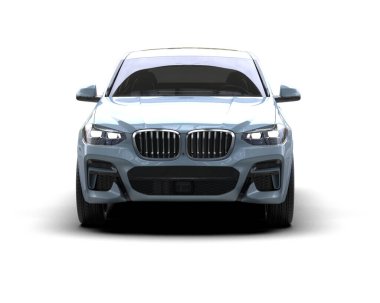 Modern spor araba beyaz arka planda izole edilmiş. 3d oluşturma