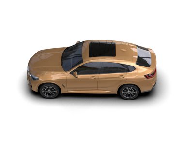 Sarı spor araba - yan görünüm.