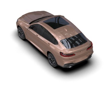 Modern araba arka planda izole edilmiş. 3D görüntüleme - illüstrasyon