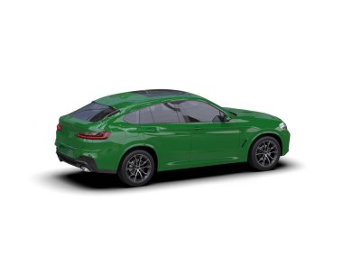 yeşil lüks araba beyaz üzerinde izole - 3 boyutlu görüntüleme