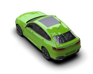 Modern araba siyah arka planda izole edilmiş. 3d illüstrasyon