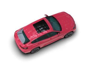modern kırmızı SUV arabası beyaz arkaplanda izole edildi