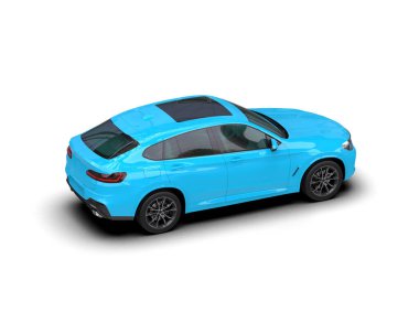 Mavi arabanın 3 boyutlu resmi