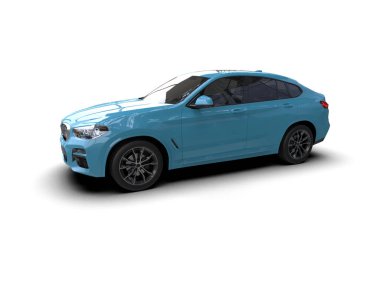 Beyaz arkaplanda 3 boyutlu araba çizimi