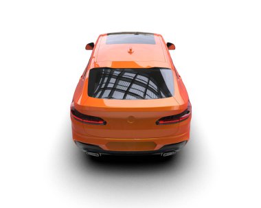 Modern spor araba beyaz arka planda izole edildi. 3 boyutlu görüntüleme