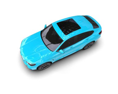 Mavi araba. beyaz arkaplanda izole
