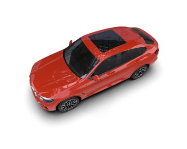 modern kırmızı SUV arabası beyaz arkaplanda izole edildi