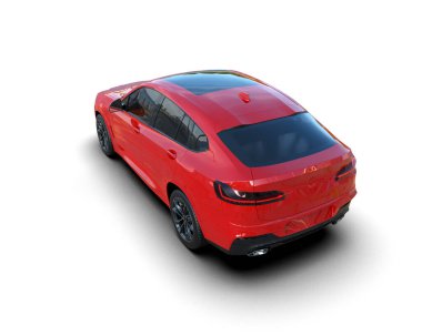 modern kırmızı SUV arabası beyaz arkaplanda izole edildi