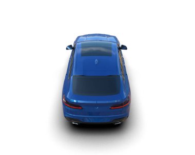 Araba beyazda izole edilmiş. 3D görüntüleme - illüstrasyon