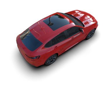 modern kırmızı SUV arabası beyaz arkaplanda izole edildi