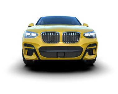 modern lüks sarı araba - 3 boyutlu