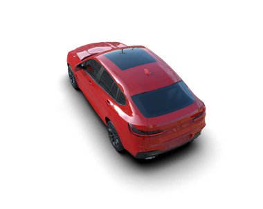 modern kırmızı SUV arabası beyaz arkaplanda izole edildi