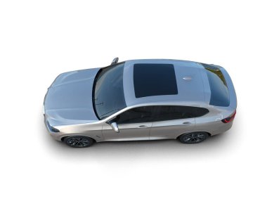 modern araba beyaz arka planda izole edildi. 3 boyutlu çizim - illüstrasyon