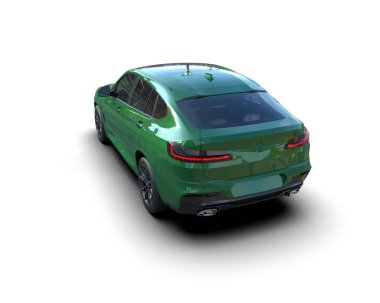 Beyaz arka planda yeşil modern araba