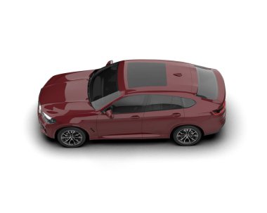 modern kırmızı SUV arabası beyaz arkaplanda izole edildi