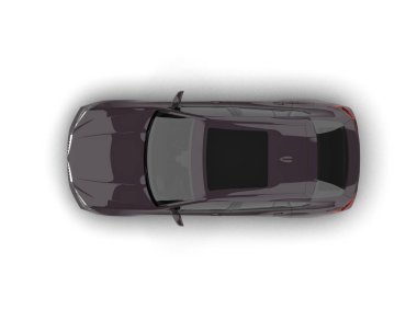 Beyaz arka planda bir araba. 3 Boyutlu Hazırlama.