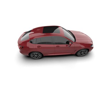 modern kırmızı SUV arabası beyaz arkaplanda izole edildi