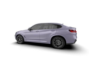 Modern lüks SUV beyaz bir arka planda izole edildi. 3d illüstrasyon