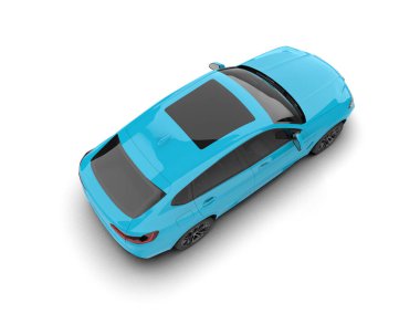 Araba modeli. Beyaz arkaplanda 3 boyutlu görüntüleme.