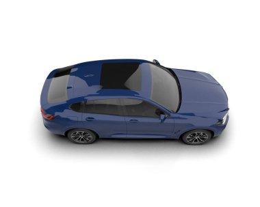 Araba beyazda izole edilmiş. 3D görüntüleme - illüstrasyon